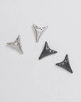 Mini Tooth Studs - Silver and Diamonds