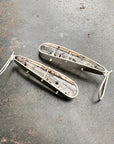 Montana Agate Speckled Earrings - Sterling Silver, 14k Gold + Black Speckled Montana Agate
