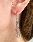 Montana Agate Speckled Earrings - Sterling Silver, 14k Gold + Black Speckled Montana Agate