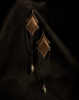 Morning Star Earrings - Oxidized Brass, Sterling Silver + Turquoise