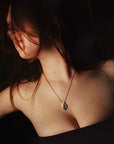 Morning Star Necklace - Oxidized Brass, Sterling Silver + African Turquoise