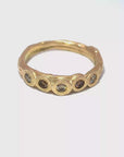 Warm Diamond Bubble Band - 10ky Gold,  Champagne + Cognac Diamonds