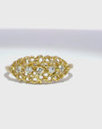 Honeycomb Lace Marquise Ring - 14ky Gold + Diamonds