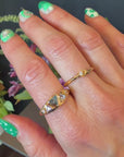 Summit Triangle Ring - 18k Gold + Diamonds
