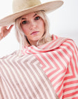100% Italian Spun Egyptian Cotton Body Cocoon Wrap: Pinwheel Print - Coral Pelle Pebble