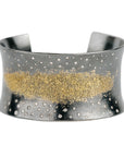 Breezy Bop Cuff - 22k Gold Dust, Oxidized Argentium Silver + Reclaimed Diamonds
