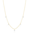 Floating Trillion Necklace - 18k Gold + Diamonds