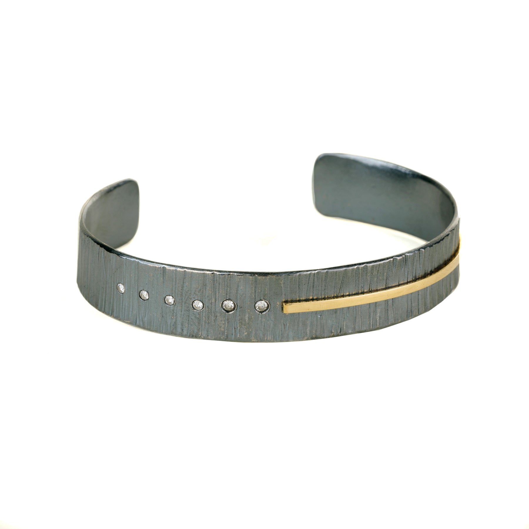 Classic Aspen Cuff - 18k gold, Oxidized Silver + Reclaimed Diamonds