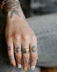 Pinky/Midi Stackers - 22k/18ky Gold, 14kpw Gold + Oxidized Silver