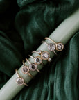 Legacy Diamond Ring - Salt + Pepper Brilliant Cut Diamond set in a 18ky Gold Smooth Extra Heavy Bezel with a Halo Flush Set with VS Diamonds