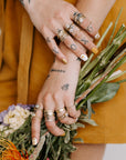 Pinky/Midi Stackers - 22k/18ky Gold, 14kpw Gold + Oxidized Silver