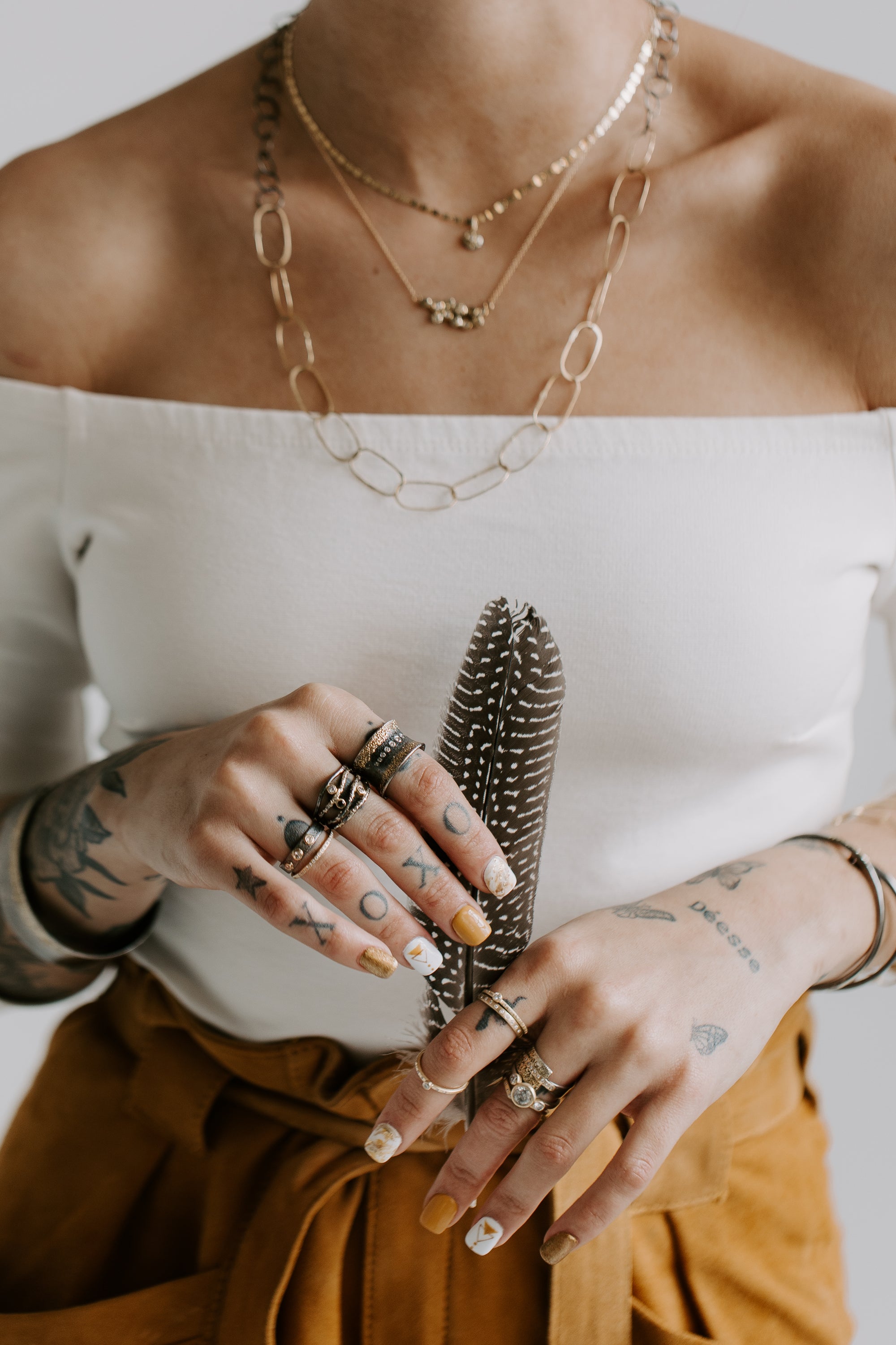 Breezy Chain Link Necklace - 18k Gold + Oxidized Silver