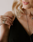 Black + Gold Dusted Band - 22k Gold + Oxidized Argentium Silver