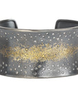 Breezy Bop Cuff - 22k Gold Dust, Oxidized Argentium Silver + Reclaimed Diamonds
