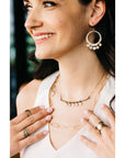 Breezy Chain Link Necklace - 18k Gold + Oxidized Silver