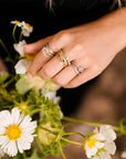 Legacy Diamond Ring - Salt + Pepper Brilliant Cut Diamond set in an 18ky Gold Hammered Medium Bezel with Flush Set VS side Diamonds