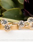 Legacy Diamond Ring - Salt + Pepper Brilliant Cut Diamond set in an 18ky Gold Hammered Medium Bezel with Flush Set VS side Diamonds