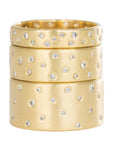 18ky Gold Scattered Diamond Band (Diamonds All The Way Around) - 4mm, 7mm, 10mm