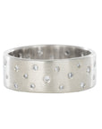 18kpw Scattered Diamond Band (Diamonds All The Way Around) - 4mm, 7mm, 10mm